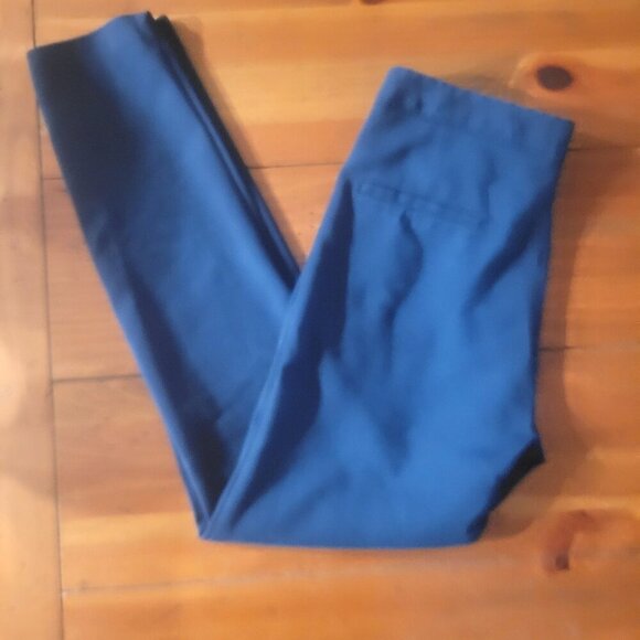 ZARA Women's Basic Zip Pockets Flat Front Blue Ankle Pants - Size M - Picture 11 of 13